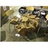 Image 2 : PHILLIP COLLECTION FAUX WOOD 60" ROUND GLASS TOP DINNING TABLE