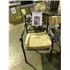 Image 1 : PAIR OF CAST ALUMINUM SCROLL BACK OUTDOOR PATIO ARM CHAIRS WITH SUNBRELLA CUSHIONS