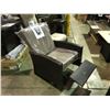 Image 2 : DARK RATTAN OUTDOOR PATIO RECLINING ARM CHAIR WITH CUSHIONS