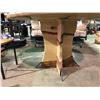 Image 2 : SOLID WOOD 48" ROUND UNFINISHED METAL FOOT DINNING TABLE