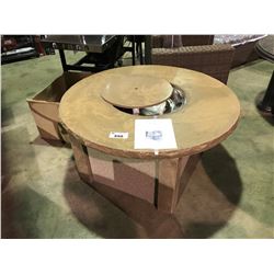 THE OUTDOOR GREAT ROOM STONE BASE, STONE TOP PROPANE & NG PATIO CHAT FIRE PIT TABLE