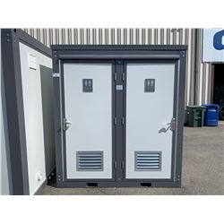 2020 BASTONE 110V DOUBLE DOOR PORTABLE TOILET BUILDING L4XW7XH7.7