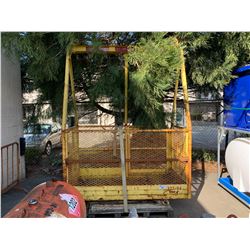 YELLOW METAL 76"X36"X100" 500LBS CAPACITY CRANE LIFT MAN BASKET