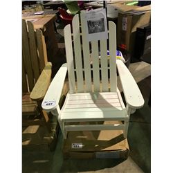 PAIR OF HEAVY DUTY RECYCLED PLASTIC DEEP SEAT ADIRONDACK CHAIRS WHITE