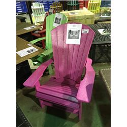 PAIR OF HEAVY DUTY RECYCLED PLASTIC DEEP SEAT ADIRONDACK CHAIRS PINK