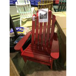 HEAVY DUTY RECYCLED PLASTIC DEEP SEAT ADIRONDACK CHAIR RED