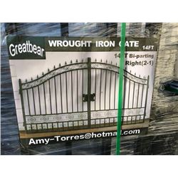 2020 GREATBEAR 14FT BI-PARTING WROUGHT IRON GATE WITH STANDARD DESIGN