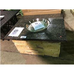 BRADFORD KIRIBATI STONE FACE PROPANE OUTDOOR FIRE TABLE WITH GRANITE TOP