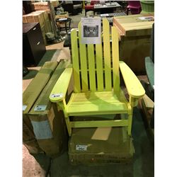 PAIR OF HEAVY DUTY RECYCLED PLASTIC DEEP SEAT ADIRONDACK CHAIRS LEMON