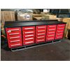 Image 1 : 2020 RED STEELMAN 10FT WORK BENCH WITH 25 DRAWERS, 113W X 29 X39"H DRAWERS WITH LOCK AND