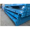 Image 3 : 6 - BLUE 8' X 4' INDUSTRIAL PALLET RACK UPRIGHTS & 30 - 8' HEAVY DUTY CROSSBARS
