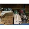 Image 2 : ASSORTED SHELF LOT OF ; LIGHT BULBS, BREAKER BOXES, ELECTRICAL BOXES, REELS OF WIRE &