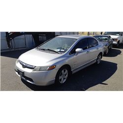 2006 HONDA CIVIC, SILVER, 4DRSD, *NO REGISTRATION FOR PARTS ONLY, MUST SIGN DECLARATION, TMU, NO