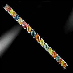 Natural Fancy Marquise Multi Color Sapphire Bracelet