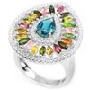 Image 2 : Natural LONDON BLUE TOPAZ TOURMALINE Ring