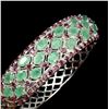 Image 2 : Natural Green Emerald & Rhodolite Garnet Bangle