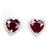 Image 1 : Natural Vivid  Blood Red Ruby Hearts Earrings