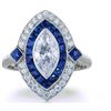 Image 2 : Stunning Art Deco Diamond & Sapphire Ring