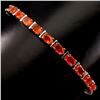 Image 2 : Natural 6x4 MM Orange Fire Opal Bracelet