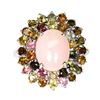 Image 1 : Natural Pink Opal 11x9mm &  Sapphire Ring