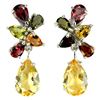 Image 1 : NATURAL YELLOW CITRINE & MULTI COLOR TOURMALINE Earring