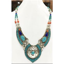 Tibet Natural Stone Tribal Queen Royal Necklace