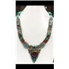 Image 1 : Tibet Hand Made Turquoise, Coral, Lapis Lazuli Necklace