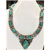 Image 1 : Tibet Hand Made Turquoise & Coral Necklace