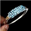 Image 2 : Natural Oval Cut Swiss Blue Topaz Sapphire Bangale