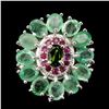 Image 1 : Natural Columbian Emerald Chrome Diopside Ruby Ring