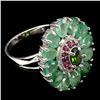 Image 3 : Natural Columbian Emerald Chrome Diopside Ruby Ring