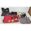 Image 1 : Multiple Misc Tools - Drill Driver, Craftsman Inflator, Ratchet & Socket Sets, etc