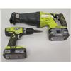 Image 1 : Qty 2 Ryobi Cordless Tools - P208B Drill Driver & P516 Reciprocating Saw