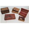 Image 1 : Qty 5 Wood Boxes - State of Hawaii, Koa Wood, Hogg Brothers, Carved, etc