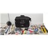 Image 1 : Misc Hand Tools - Craftsman Polisher, Hammers, Saw, Crowbars etc & Husky Case