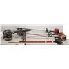 Image 1 : Qty 3 Weed Whackers, Shindaiwa Leaf Blower, Rake & Broom w/ Dustpan