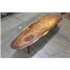 Image 2 : Long 3-Legged 70" Wood Table (has white blemish stains)