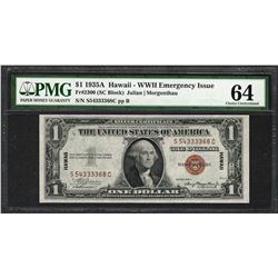 1935A $1 Hawaii Silver Certificate WWII Emergency Note PMG Choice Uncirculated 64