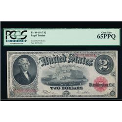 1917 $2 Legal Tender Note PCGS 65PPQ
