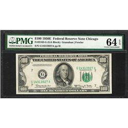 1950E $100 Federal Reserve Note Chicago Fr.2162-G PMG Choice Uncirculated 64EPQ
