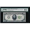 Image 1 : 1934 $20 San Francisco Federal Reserve Note PMG 64EPQ