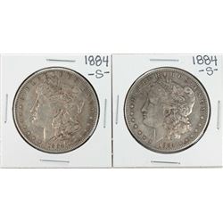 Lot of (2) 1884-S $1 Morgan Silver Dollar Coins