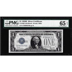1928B $1 Funnyback Silver Certificate Note Fr.1602 PMG Gem Uncirculated 65EPQ