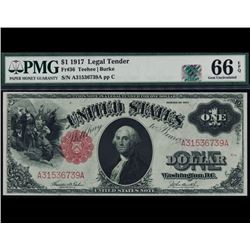 1917 $1 Legal Tender Note PMG 66EPQ