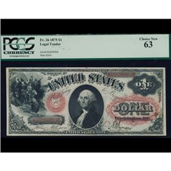1875 $1 Legal Tender Note PCGS 63