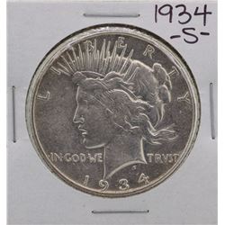 1934-S $1 Peace Silver Dollar Coin