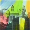Image 2 : Steve Kaufman (1960-2010), "American Gothic" Hand Painted Limited Edition Silkscreen on Canvas (36" 