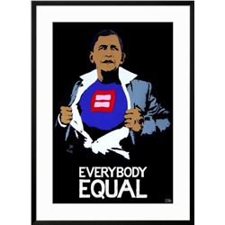 Banksy " Obama" Custom Framed