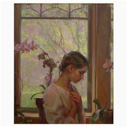 Dan Gerhartz, "The Orchid" Limited Edition on Canvas, Numbered and Hand Signed with Letter of Authen