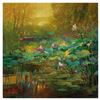 Image 1 : Ming Feng, "Golden Lily Pads" Hand Embellished Limited Edition on Canvas, Numbered and Hand Signed w